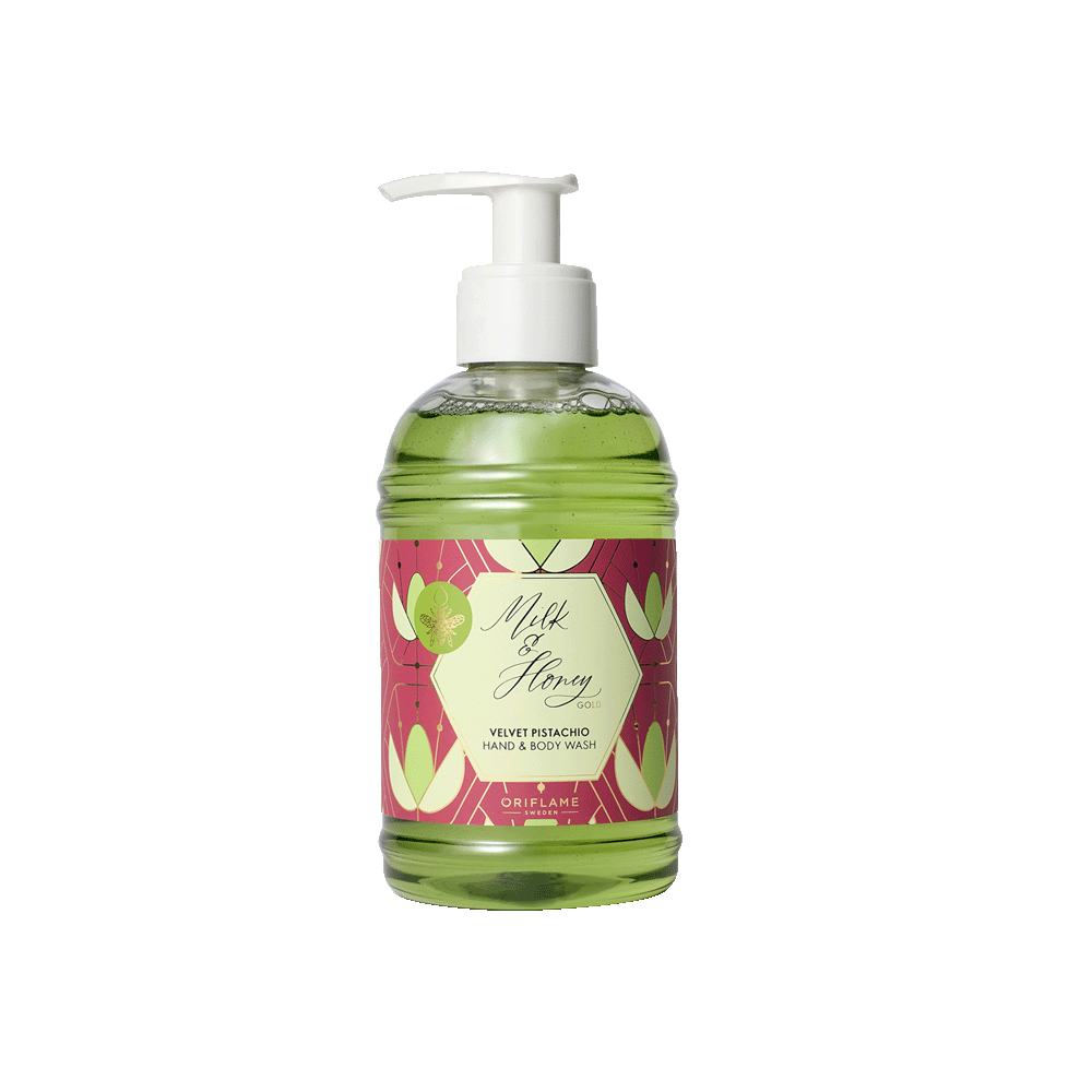 Қол мен денеге арналған жуғыш гель Velvet Pistachio Milk & Honey Gold